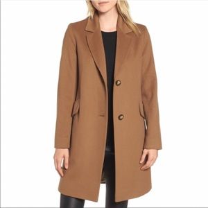 sfi femme Loro Piana 100% Worsted camel hair mid length two button pea coat 12